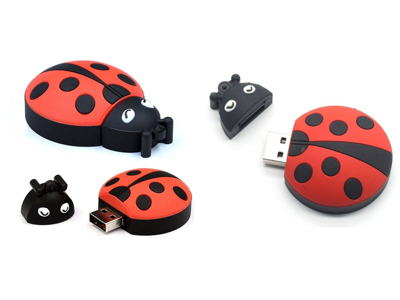 Cute Ladybird Shape Novelty custom pvc USB Flash Drive