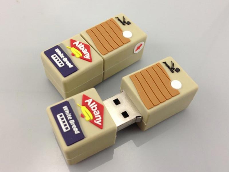 albany white bread custom pvc usb flash drive memory stick gift
