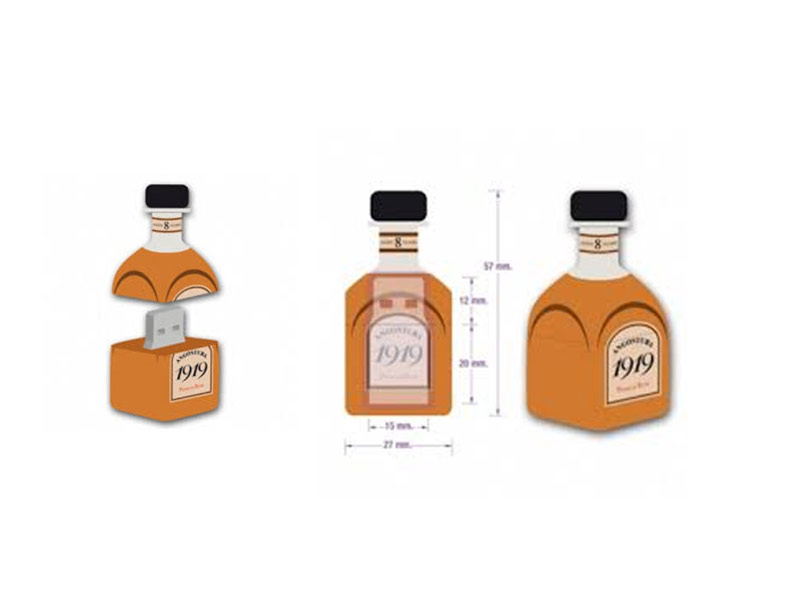 Custom Wine bottle Shaped USB Flash Drive (8GB) factory
