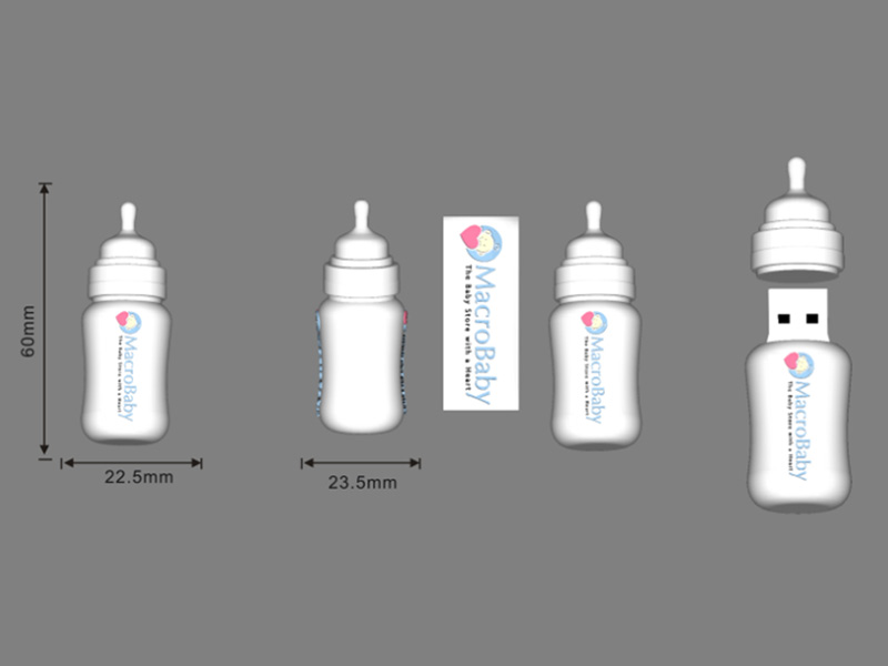 Oem Pvc Milk Bottle Usb Flash Stick Bottle Shape Usb For Promotion