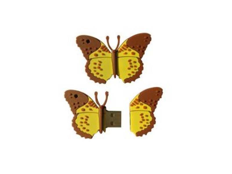 China Beautiful Butterfly USB Drive PVC Flash Memory for Gift custom logo
