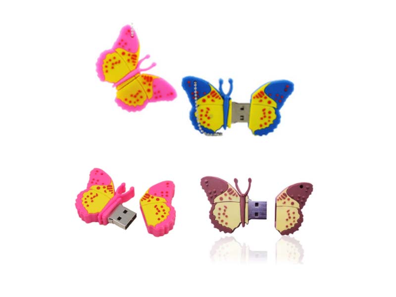 Butterfly Style pvc USB sticks pens memory drive custom logo promotion gift