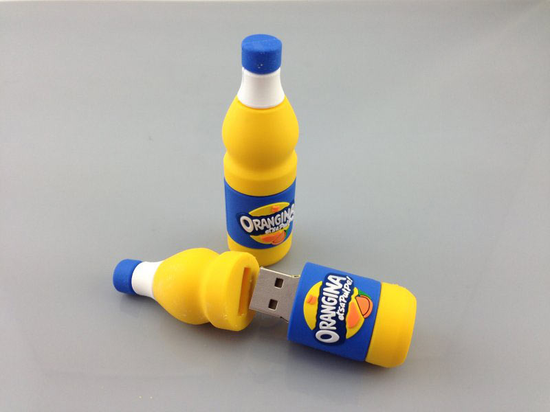 customized carbonated beverage industry pvc bottle shape usb flash drive promotion gift 8GB 16GB
