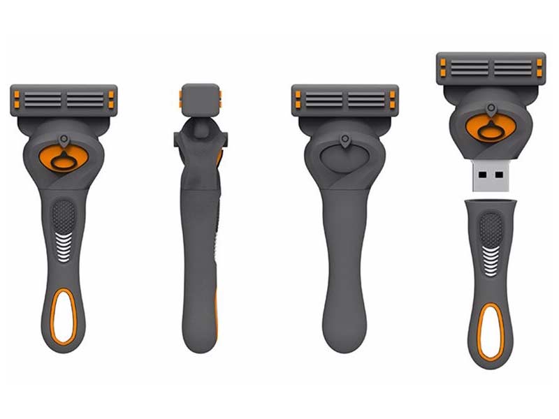 customized pvc usb Gillette Shaver Pendrive 8gb memory stick exhibition gift