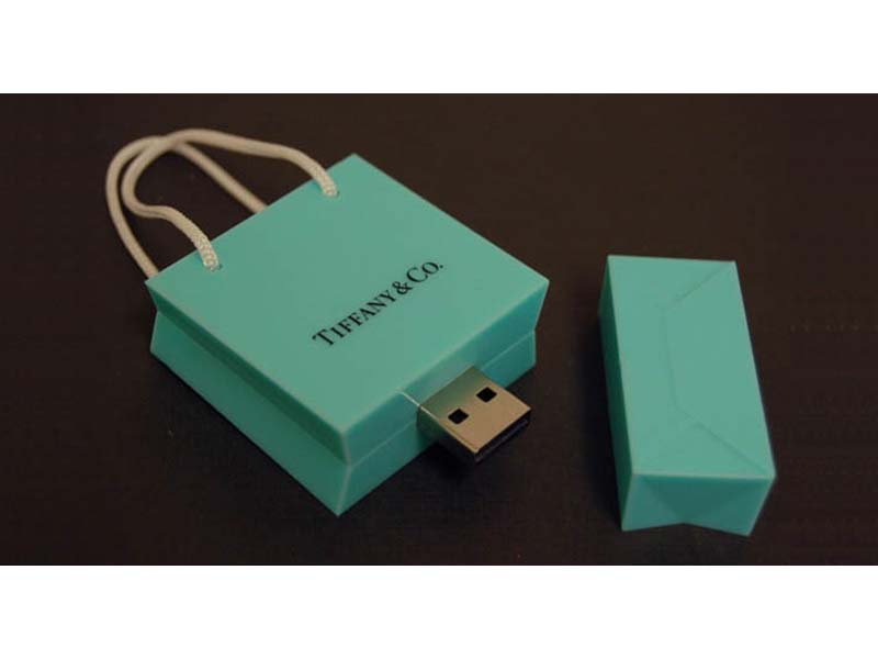 customized pvc Tiffany bag shape USB flash drives promotion gift