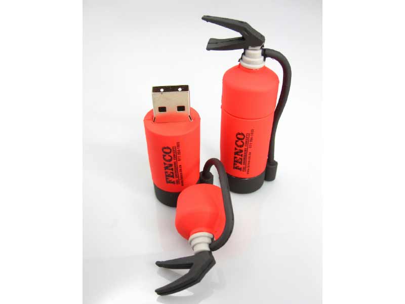 custom pvc USB flash drive Fire Extinguisher shape 8GB gift