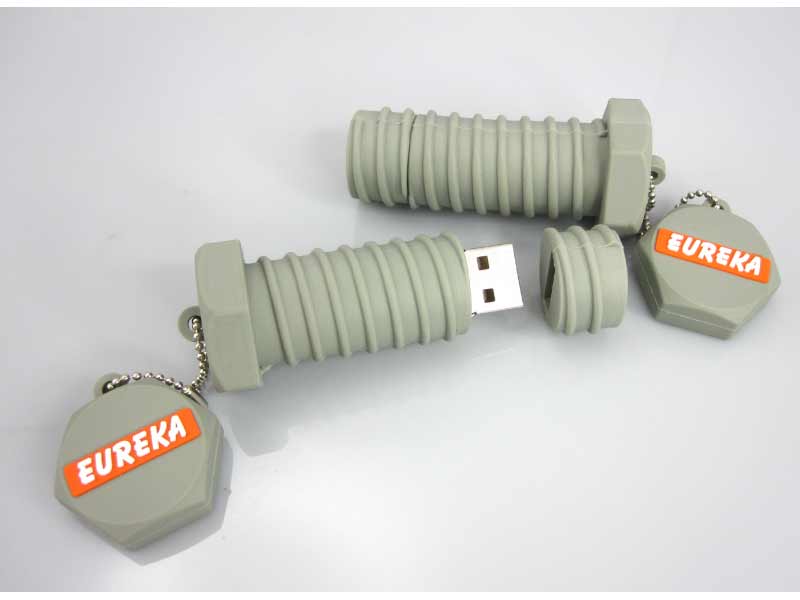 custom pvc Screw shape usb flash drive memory stick gift