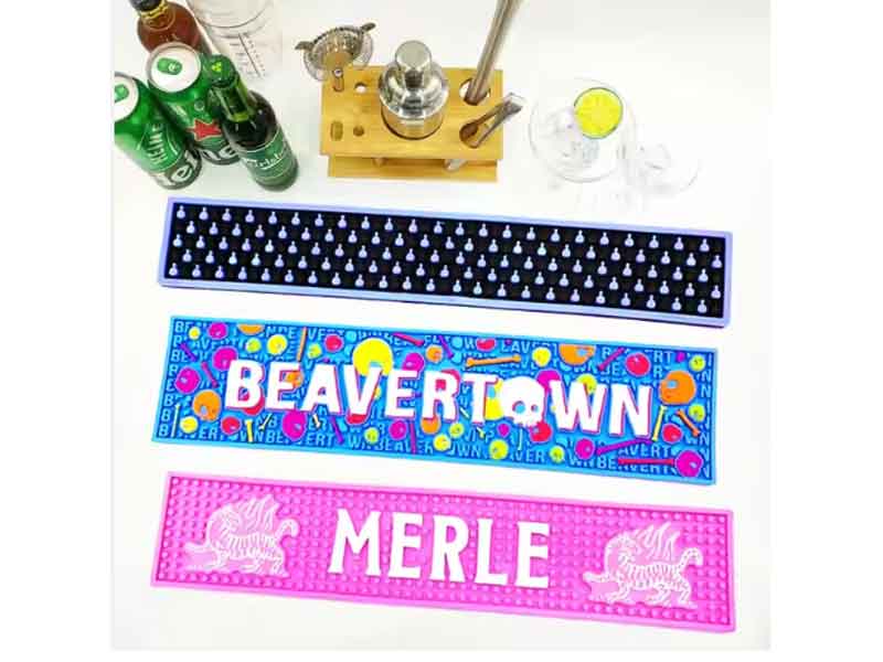 Custom Logo Color Size Personalized Non-slip PVC Rubber Bar Runner Bar Mat