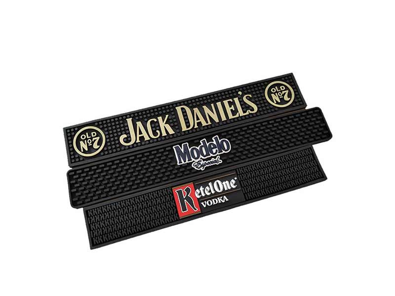 Customized logo Soft Pvc Rubber Beer Jagermeister bar Mat